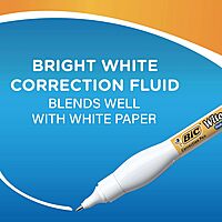 BIC Wite-Out Shake N Squeeze Correction Pen, 8 ml, White, Pack Of 2