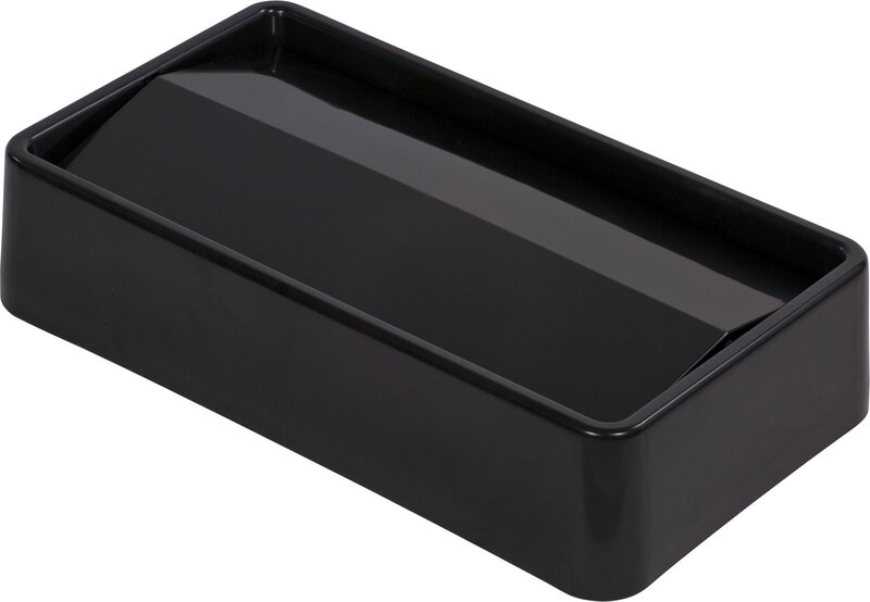 Carlisle FoodService Products 34202403 TrimLine Plastic Swing Top Lid, 20.19" x 11.56" x 4-1/2", 15-23 gal, Black Black Swing