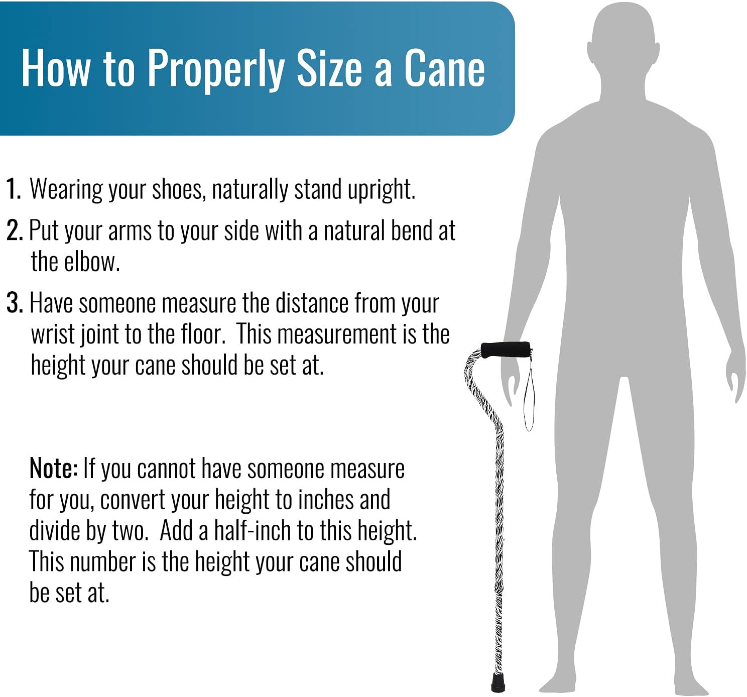 DMI Adjustable Designer Cane with Offset Handle