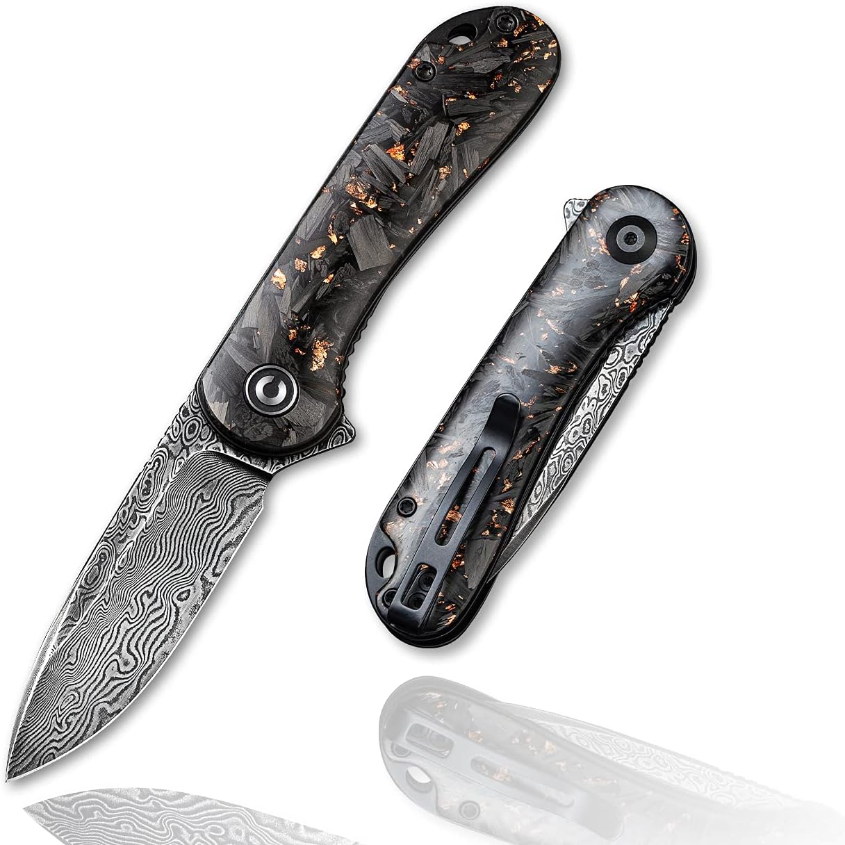 CIVIVI Elementum Folding Pocket Knife 2.96" Damascus Blade