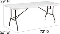 FLASH FURNITURE Bi-Fold Plastic Folding Table