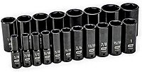 GEARWRENCH 19 Piece 1/2 Inch Drive 6 Point Impact Socket Set, Deep, SAE - 84934N 1/2"