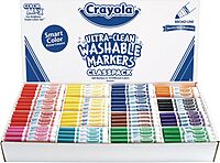 Crayola Exclusive Smart Color Ultra-Clean Washable Marker Classpack, Set of 200, Washable Markers for Kids