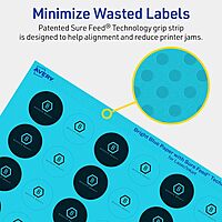Avery Printable Round Labels, Sure Feed Technology, 1" Diameter, Bright Blue, Print-to-The-Edge, Laser/Inkjet