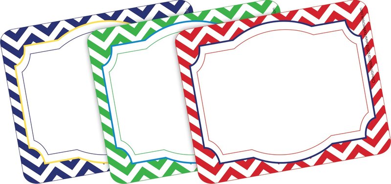 Barker Creek Name Badges & Self-Adhesive Labels, Nautical Chevron, Multi-Design, Multi-Purpose Name Tags, Gift Tags