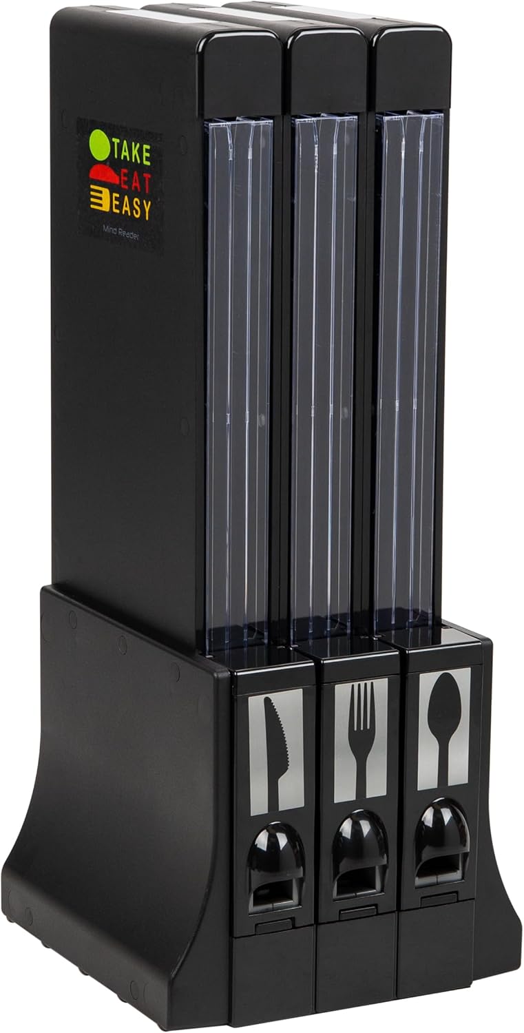 Mind Reader Utensil Dispenser, Silverware Organizer, Plastic Fork Spoon Dispenser, Kitchen, 10.25" L x 10.75" W x 24.5" H