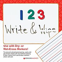 Dowling Magnets Magnetic Dry-Erase Boards – Double-Sided Ruled/Blank – 12" Long x 8.75" Wide – Pack of 5. (735206), White