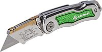 Greenlee 0652-22 8.9" Folding Utility Knife with Retractable 3-Position Serrated Blade, Silver/Green