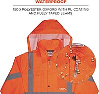 Ergodyne GloWear 8366 Lightweight Type R Class 3 High-Visibility Rain Jacket