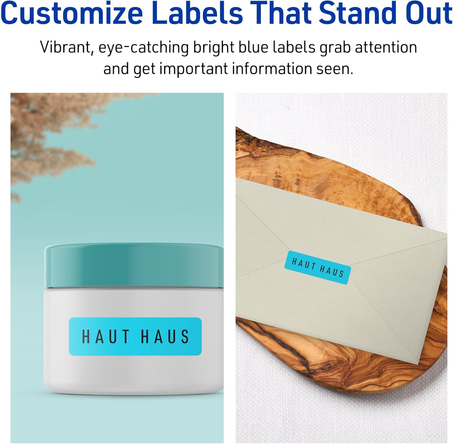 Avery Printable Rectangle Labels, Sure Feed Technology, 1" x 1-1/2", Bright Blue Labels, Print-to-The-Edge