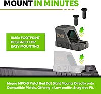 Meprolight MPO-F Open Emitter Pistol Red Dot Sight - RMR Footprint, 3-Segment Reticle, Shake Awake, IPX7 Waterproof, 10+2 Brightness Settings, 20,000+ Battery Life