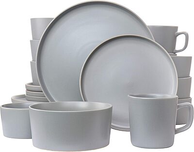 Elama Luxmatte 20-Piece Stoneware Dinnerware Set