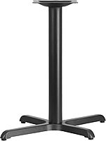Flash Furniture Beverly 23.75" x 30" Restaurant Table X-Base with 3" Diameter Table Height Column, Commercial X-Base Cast Iron Table Base, Black Classic