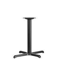 Flash Furniture Beverly 23.75" x 30" Restaurant Table X-Base with 3" Diameter Table Height Column, Commercial X-Base Cast Iron Table Base, Black Classic