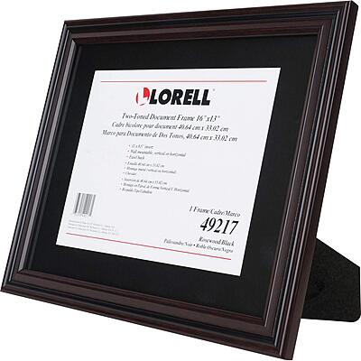 Lorell 2-toned Certificate Frame - 13in x 16in Frame Size - Holds 8.50in x 11in Insert - Rectangle - Desktop - Horizontal, Vertical - Rosewood - 1 Each