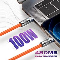 STATIK TSumoCharge 100W USB-C to USB-C Charging Cable, Heavy-Duty Silicone, 6 ft