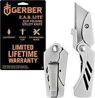 Gerber Gear EAB Lite Utility Pocket Knife Box Cutter Blade with Money Clip - 1.5" Blade Length Folding Knife - EDC Gear and Equipment - Stainless Steel