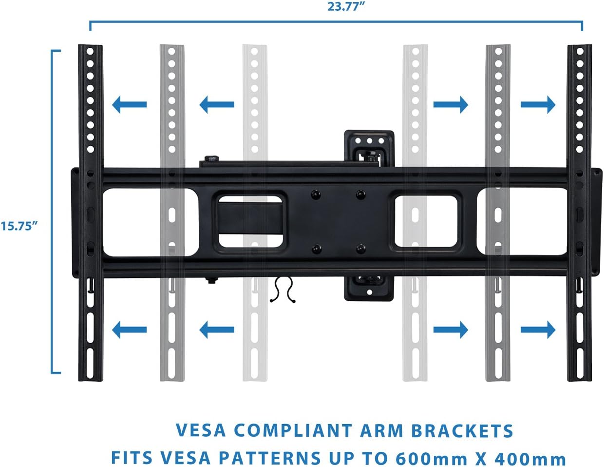 Mount-It! Full Motion TV Wall Mount | Single Stud Installation | Swivel