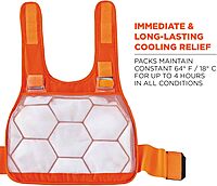 Ergodyne Chill-Its 6215 Premium FR Phase Change Cooling Vest, Large/X-Large, Orange
