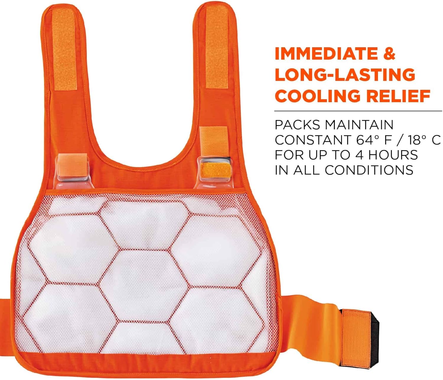 Ergodyne Chill-Its 6215 Premium FR Phase Change Cooling Vest, Large/X-Large, Orange
