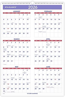 AT-A-GLANCE Three-Month Reference Wall Calendar