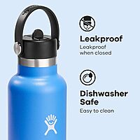 HYDRO FLASK Insulated Stainless Steel Water Bottle with Flex Straw Cap