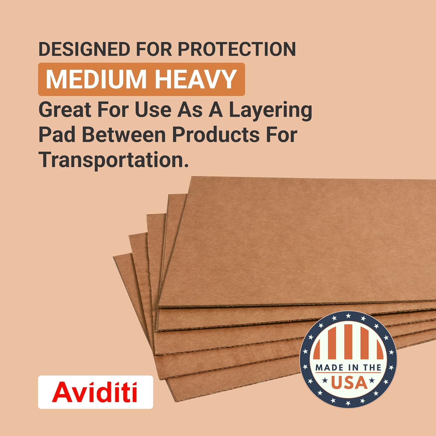 AVIDITI Shipping Cardboard Sheets 18"L x 12"W, 50-Pack | Corrugated Sheets for Packing, Moving and Storage Supplies