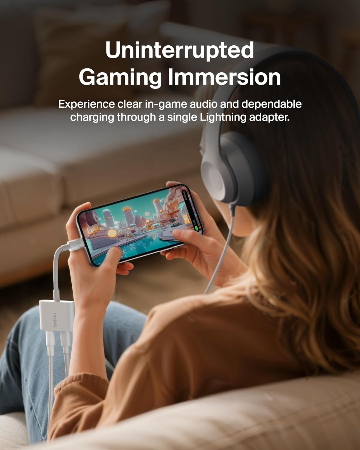 Belkin RockStar Lightning to 3.5mm Audio Cable + Audio Charger Splitter