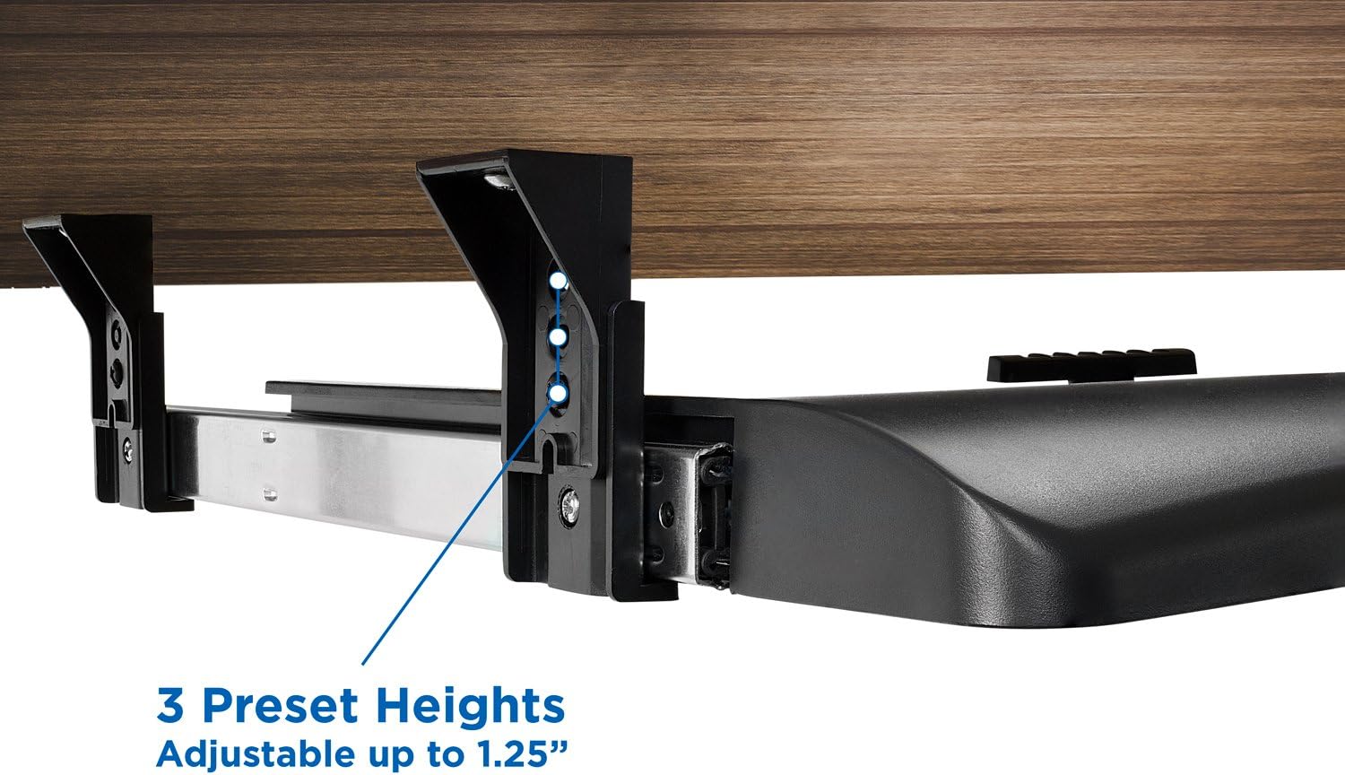 Mount-It! Keyboard Tray Under Desk with Adjustable Mouse Platform – Easy-Glide Sliding Drawer Under Desk Slide Out