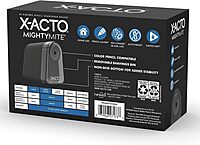 X-ACTO Pencil Sharpener, Mighty Mite Electric Pencil Sharpener, With Pencil Saver®, SafeStart® Motor, Black, 1 Count - Home, Office, School, Teacher Supplies