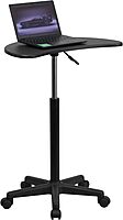 Flash Furniture Eve Sit to Stand Mobile Laptop Desk/Speaker's Lectern with Wheels
