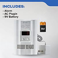Kidde Carbon Monoxide Detector, Propane, Natural, Methane, & Explosive Gas Alarm, Plug-In Wall with 9-Volt Battery Backup