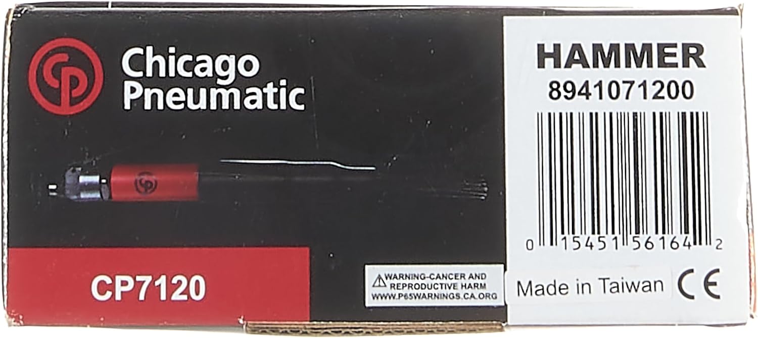 Chicago Pneumatic CP7120 Air Powered Adjustable Needle Scaler and Chisel, 4,600 BPM, Red