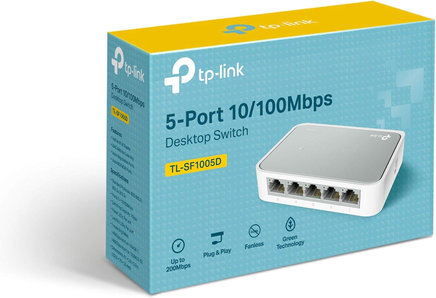 Learning Resources TL-SF1005D TP-Link 5-Port Fast Ethernet Unmanaged Switch | Plug and Play | Desktop 5 Port 5 Port, Non-PoE