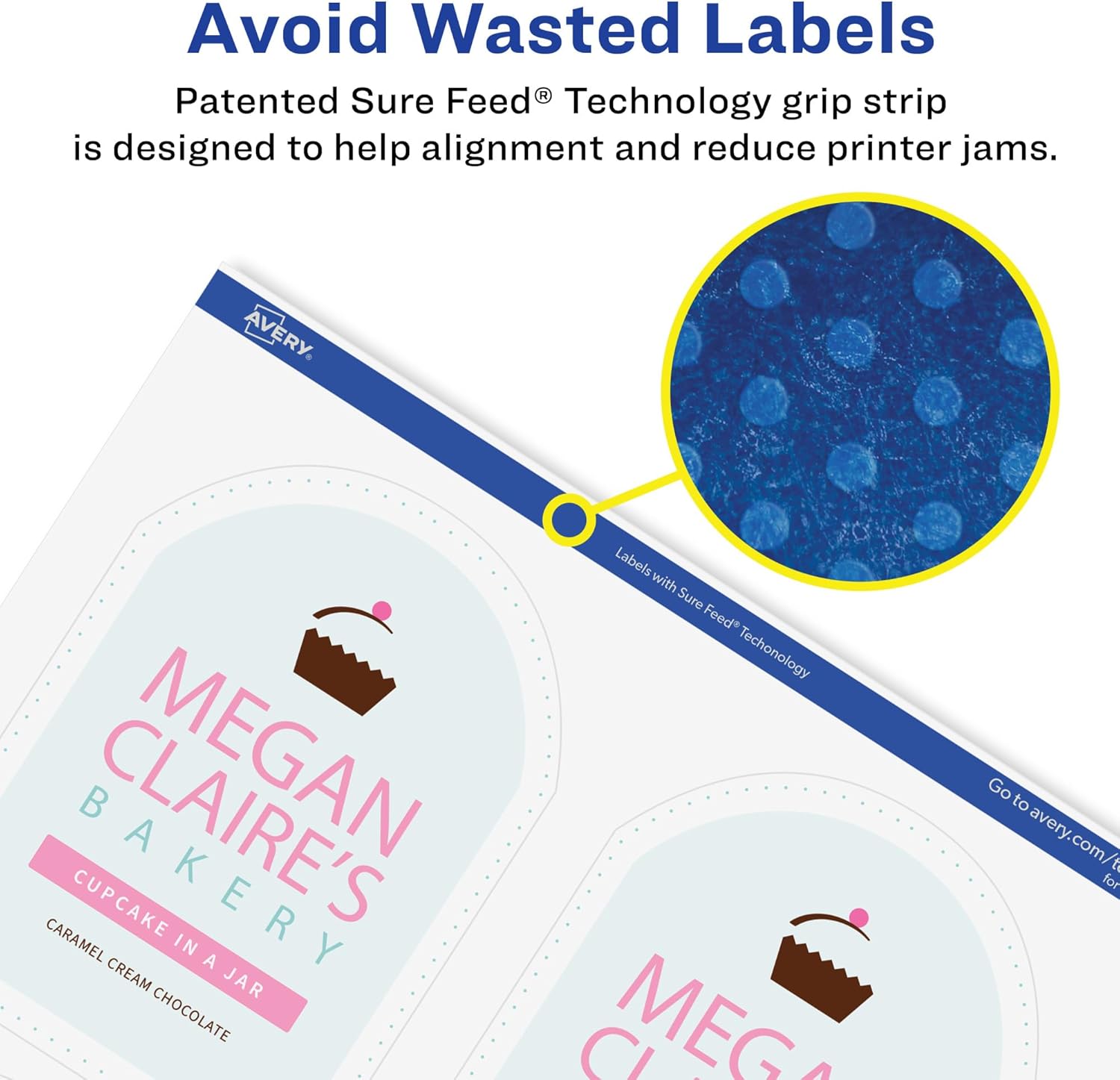 AVERY Glossy Clear Arched Labels, Sure Feed Technology, 4.75" x 3.5", Print-to-the-Edge, Laser/Inkjet Printable