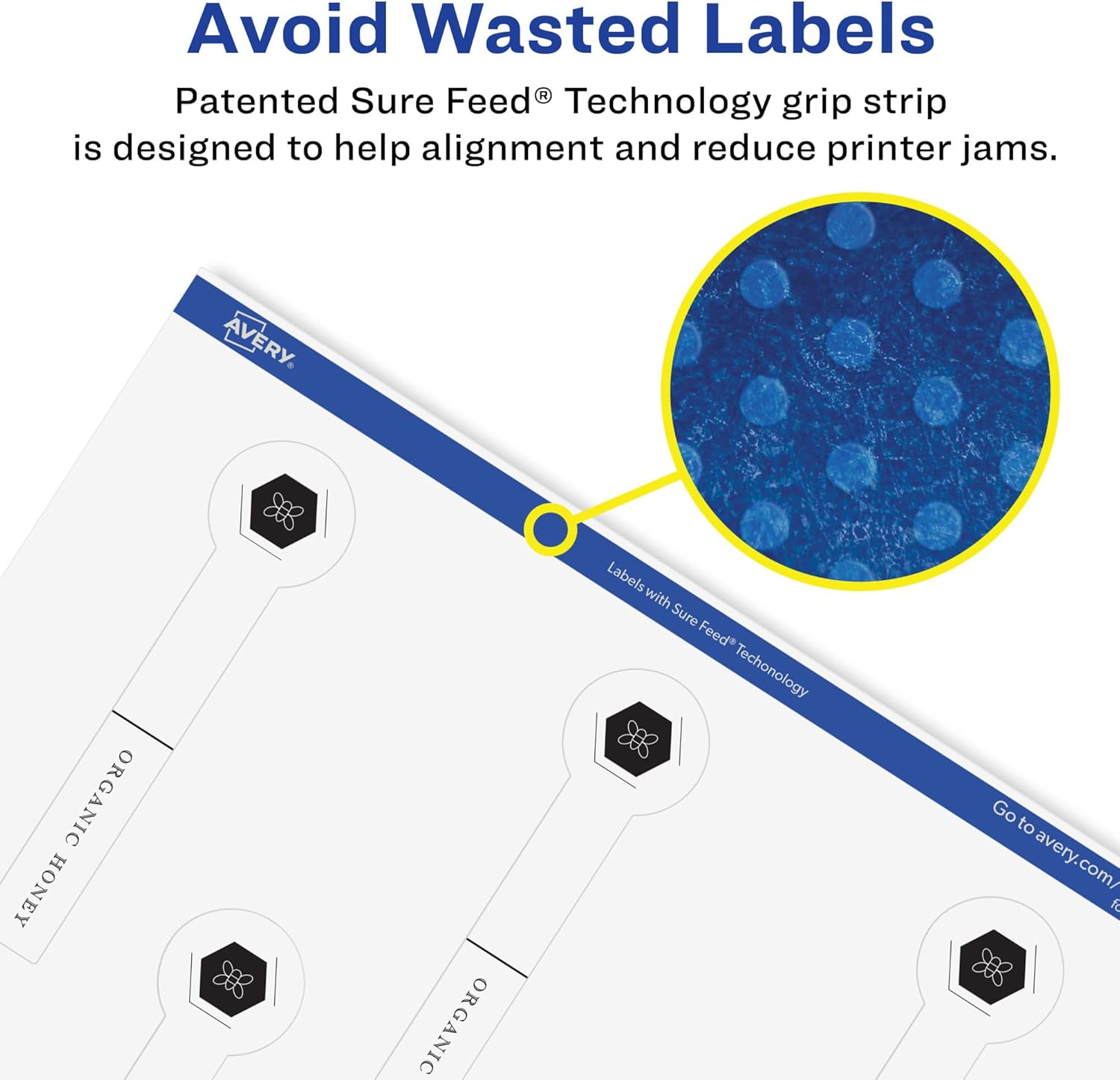 AVERY Glossy Clear Lollipop Labels, Sure Feed Technology, 1" x 4", Print-to-the-Edge, Laser/Inkjet Printable