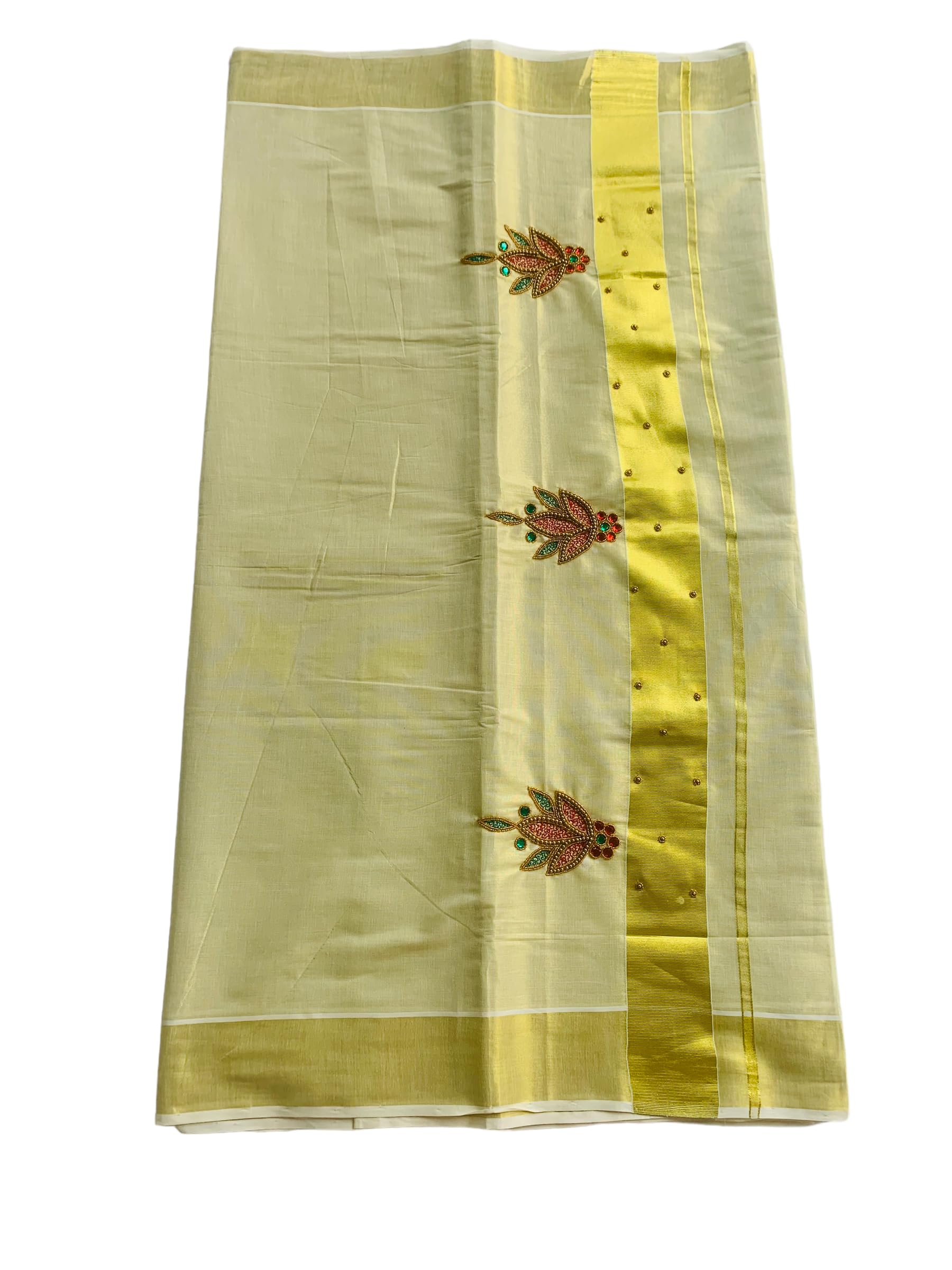 Kuthampully Kerala Kasavu Saree Tissue | Traditional South Indian Saree | Designer Indian Saree | Onam Saree - EKM-810 (Red)