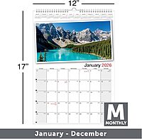 2026 Office Depot® Brand Monthly Wall Calendar, 12" x 17", Scenic, January to December