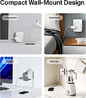 Belkin 6-Outlet Wall Surge Protector w/ 2 USB-A Ports, Wall-Mountable - 900 Joules