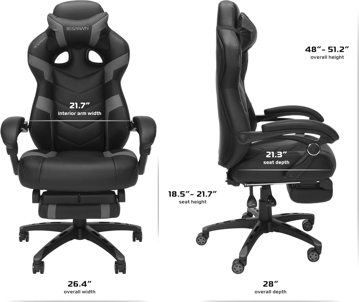 RESPAWN 110 Pro Ergonomic Gaming Chair with Footrest