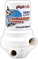 Rule 209FDP Marine 1600 Tournament Series Livewell Pump (1" NPT, Female-Dual Port),White One Size