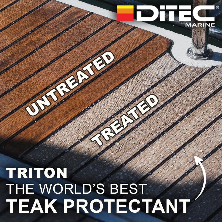 Marine Triton 2.0 - Teak Protector, 1 Quart | Teak Protector | Marine Cleaning Products | Teak Oil Replacement | Teak Sealer