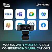 Cybertrack H5 1080p Hd USB Autofocus Webcam with Microphone, 1920 Pixels X 1080 Pixels, 2.1 Mpixels, Black