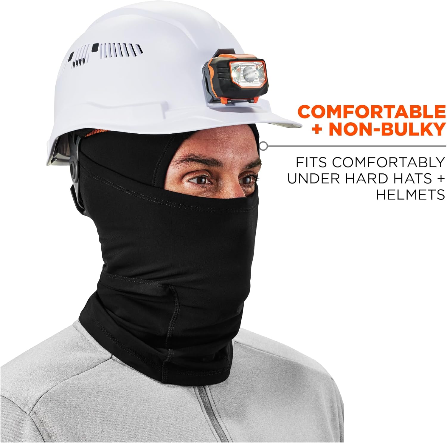 Ergodyne Standard Dual-Layer Balaclava Face Mask, Black, One Size