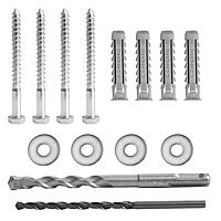 Mount-It! Universal TV Mounting Hardware Kit, Lag Screw and Drill Bit Set Includes Screws, Washers, Fischer Anchors