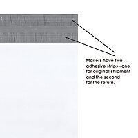 Returnable Poly Mailer Envelopes, 12"x15 1/2", White, Self-Seal with Tear Strip and Second Adhesive Strip for Return, Waterproof and Puncture Resistant, For Packing, Mailing, and Shipping, Pack of 100