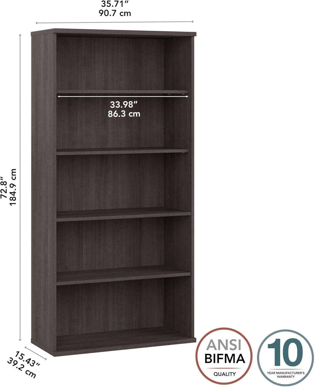 Bush Business Furniture Studio C Tall 5 Shelf Bookcase
