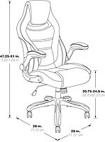 OSP Home Furnishings Xeno Ergonomic Adjustable Faux Leather Gaming Chair with Integrated Headrest and Airflow Cooling Material