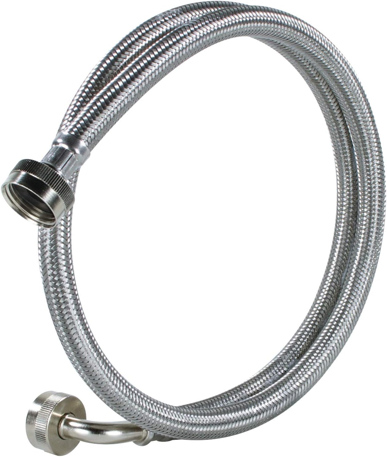 Certified Appliance Accessories Washing Machine Hose with 90 Degree Elbow (2 Pack), Hot and Cold Water Supply Lines, 5 Feet