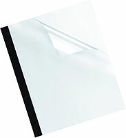 Fellowes Thermal Presentation Covers, 3/8-Inch, Transparent Front, Linen Textured Black Back, 10 per Pack (5256101)